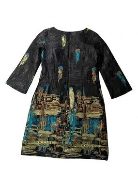 Iren Klairie Women's Crepe Dress 10 40 EU Black Blue Bold Elegance Classic